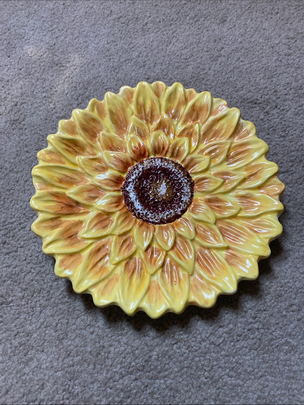 Certified International Sunflower Ceramic Decorative Plate - Yellow & Brown
